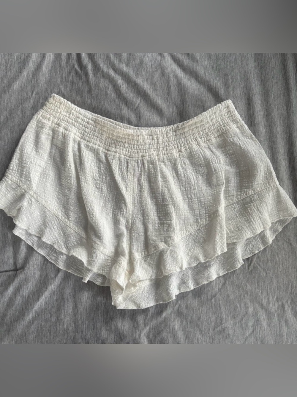 Urban Outfitters White Layered Ruffle Shorts
